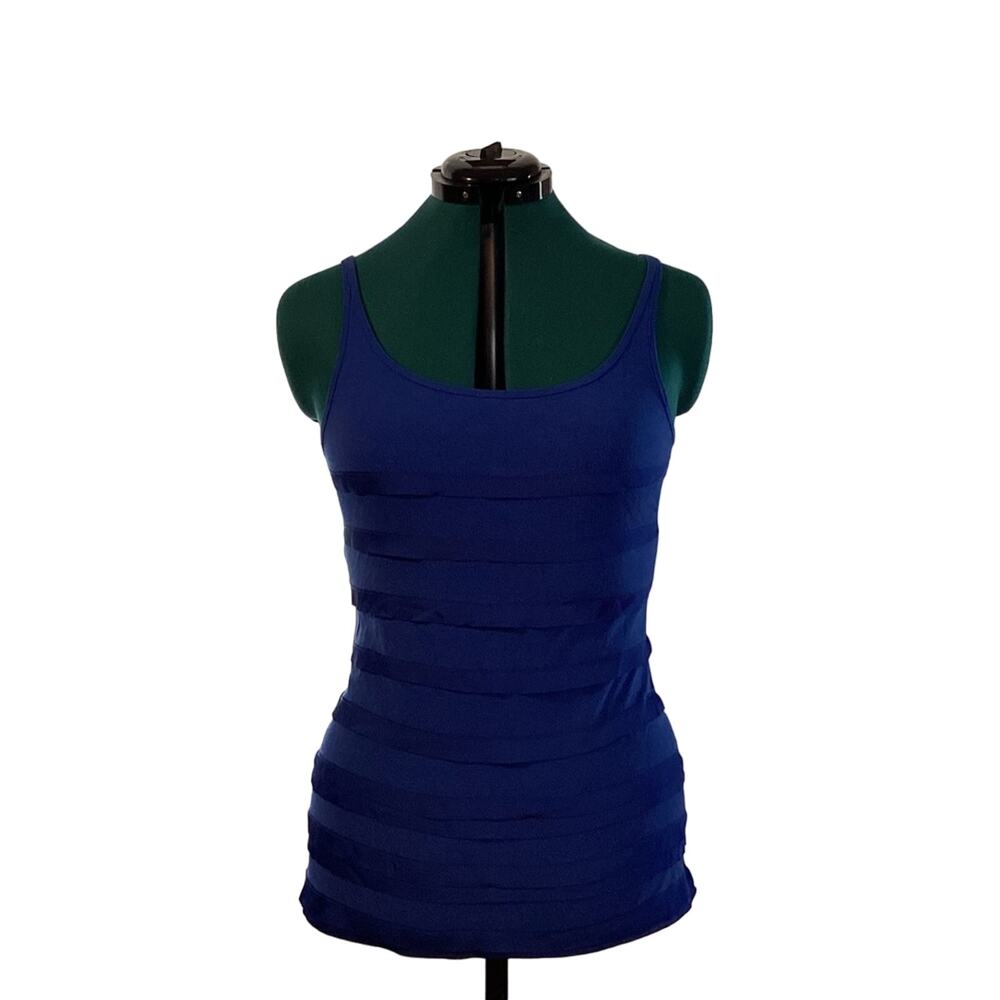 NY&C Tank with Ribbon Ruffle on Front Color Blue Size Medium